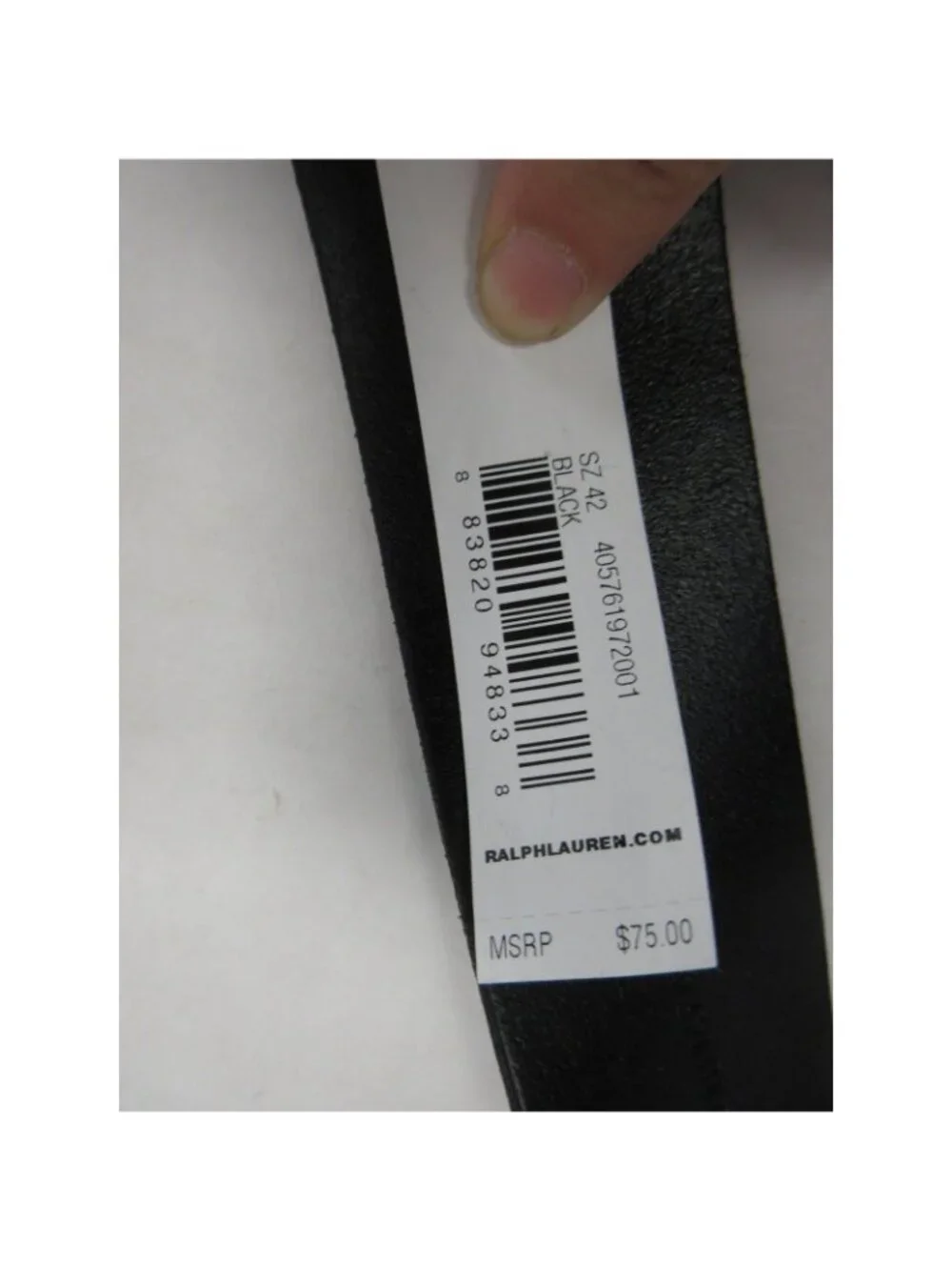 Polo Ralph Lauren Belt 42 Leather Silver Buckle Dress RL Logo Y2K